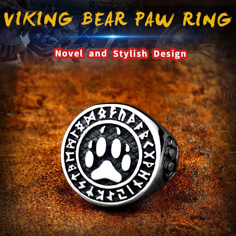 Stainless Steel Celtic Knot Viking Bear Claw Ring