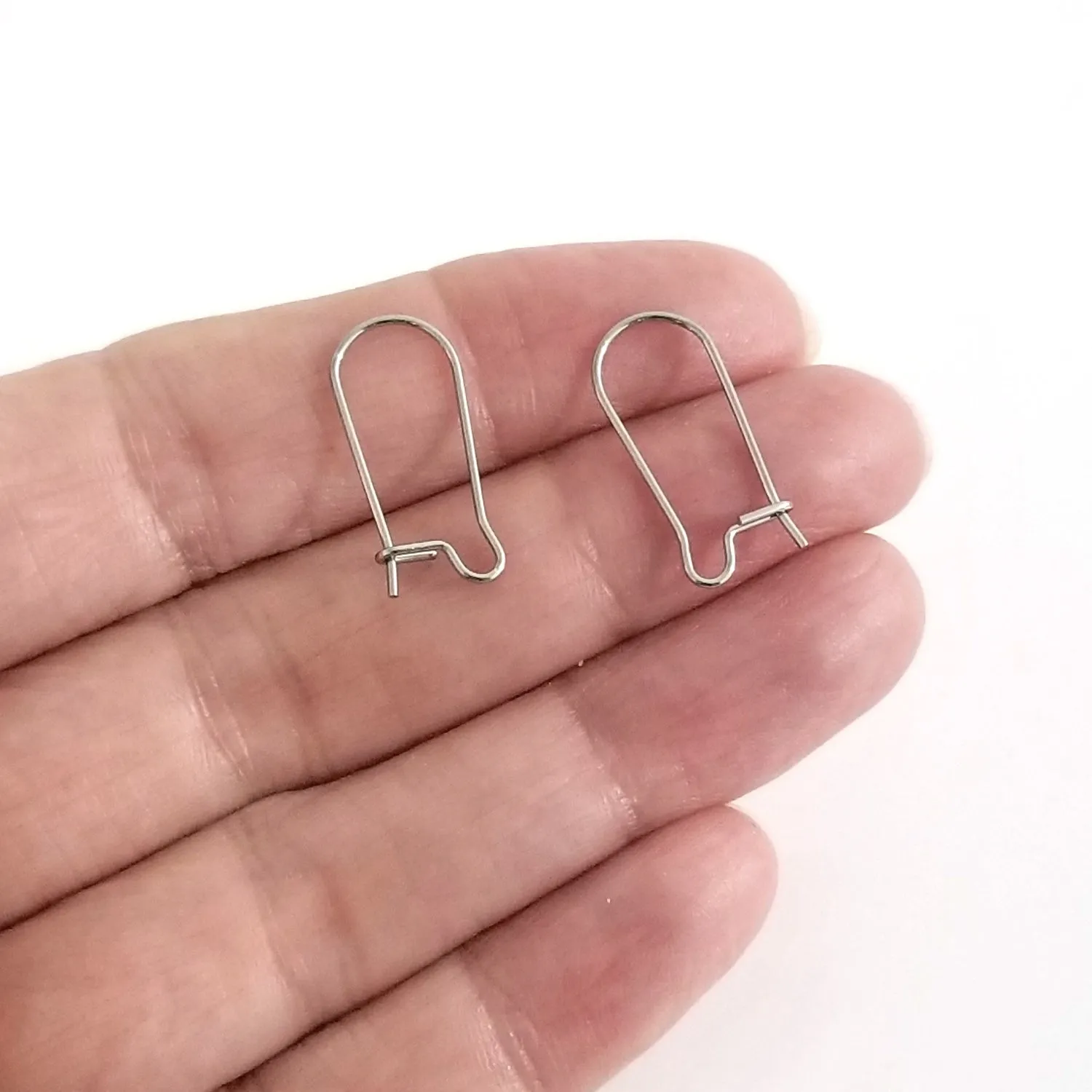 Stainless Steel Kidney Ear Wires, 20mm, 0.6mm Pin, 200 Pieces, #1323