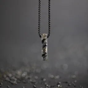 Stainless steel necklace with a Larvikite stone