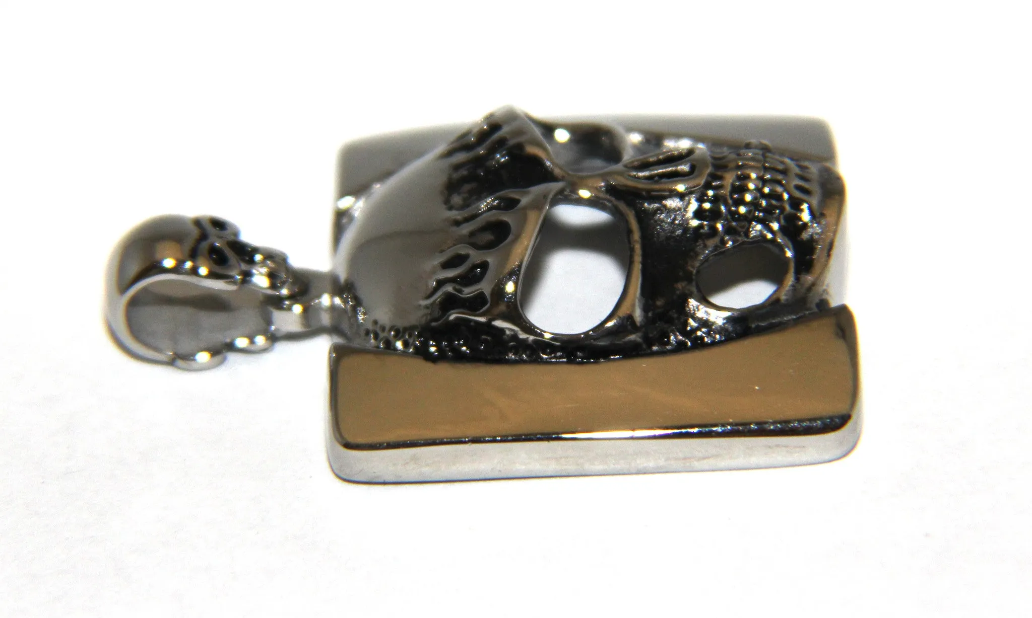 Stainless Steel Square Skull Pendant- UDINC0481