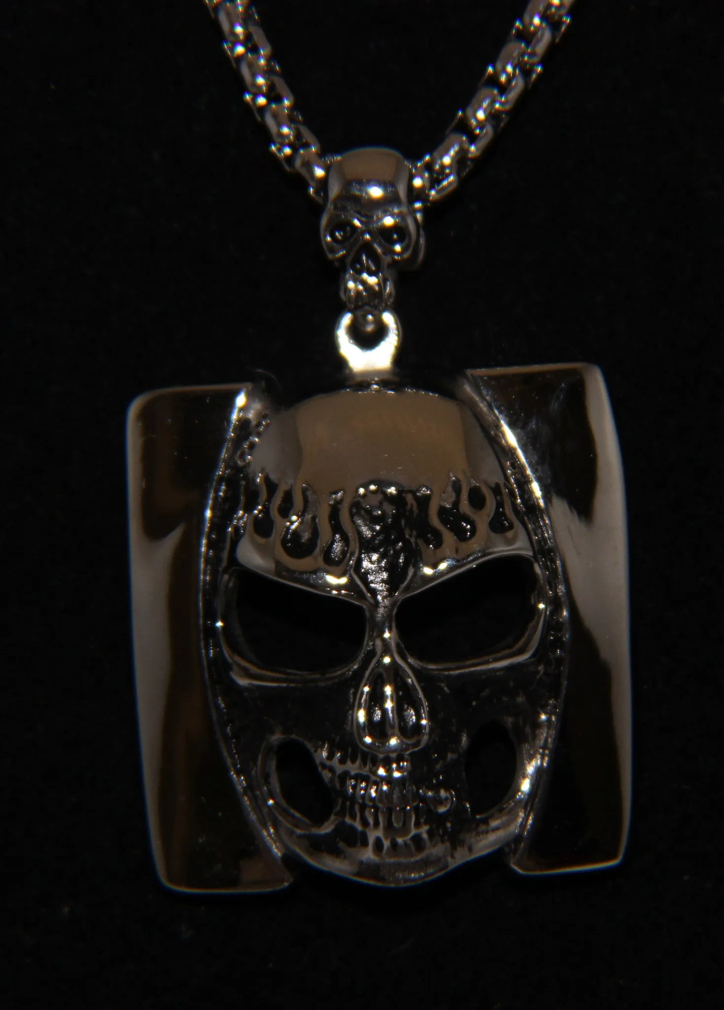 Stainless Steel Square Skull Pendant- UDINC0481