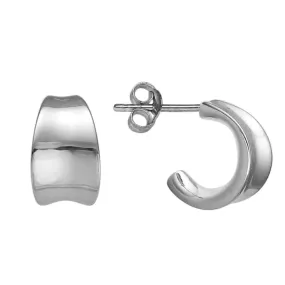 Sterling Silver Tapered J Hoop Earrings