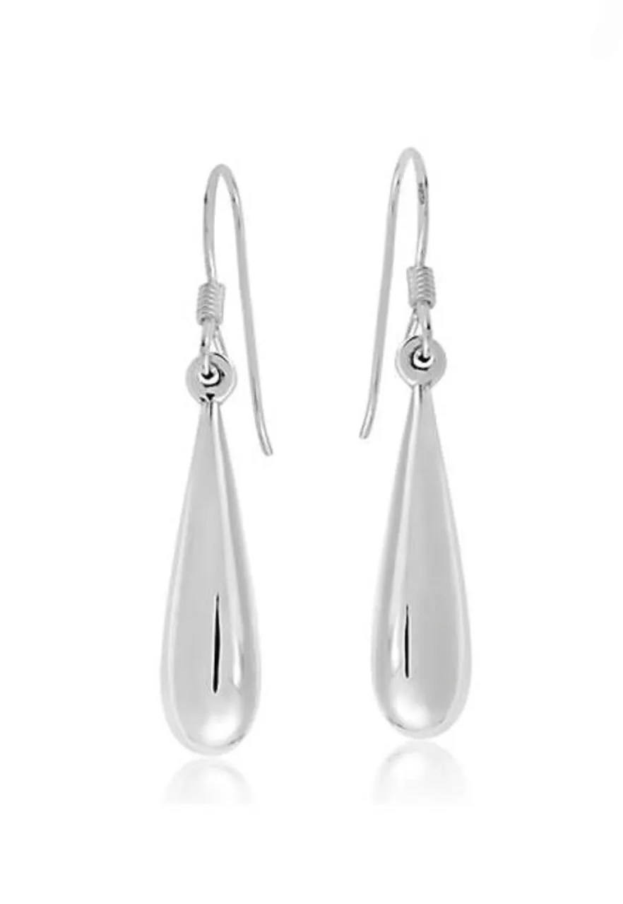 Sterling Silver X- Large 25mm Tear Drop Hanging Earrings