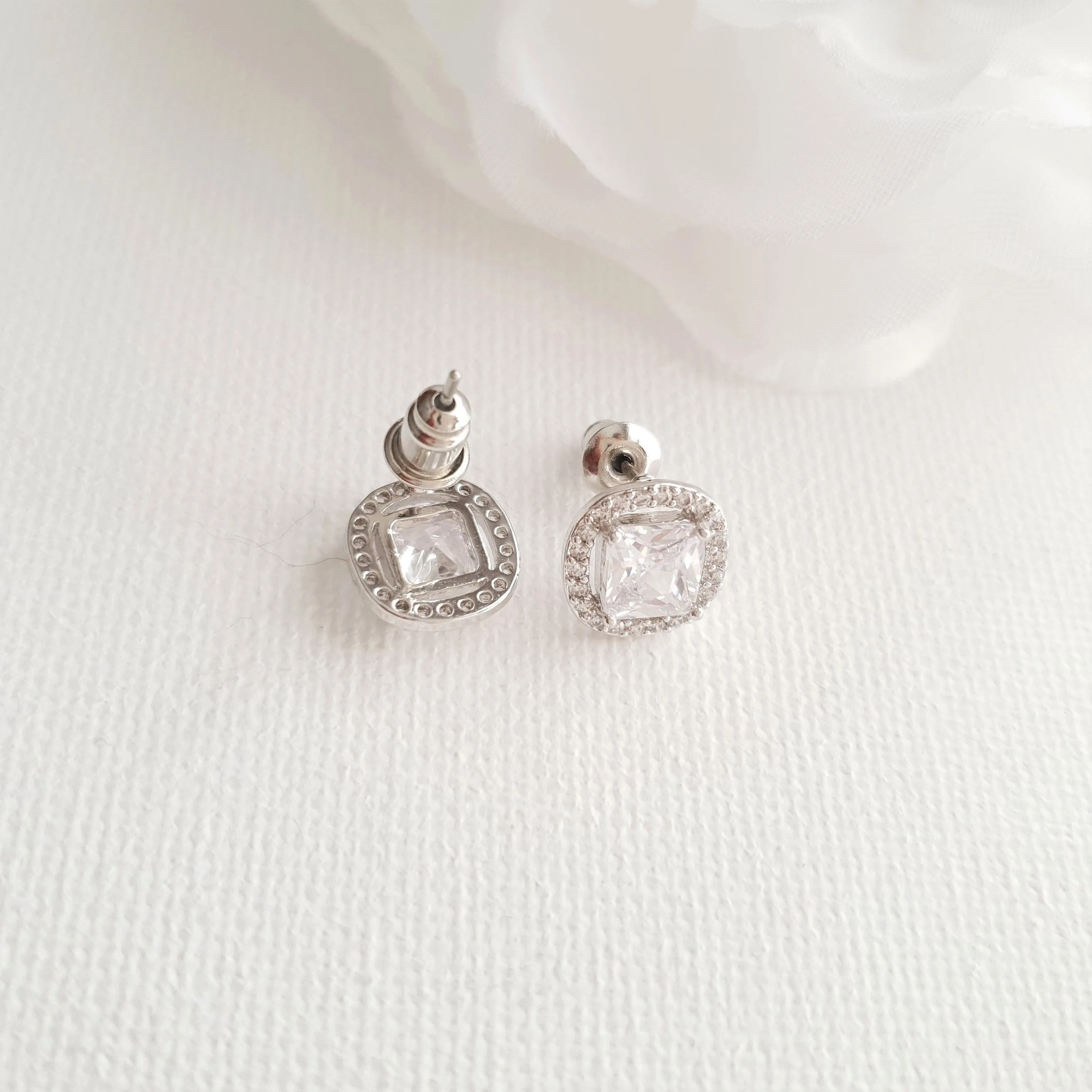 Stud Earrings for Bridesmaids Silver-Piper