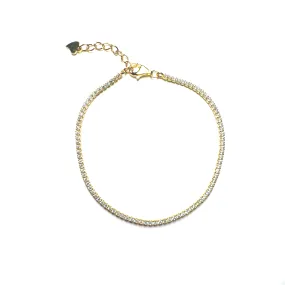 Tennis Style Soft Bracelet With CZ Stones