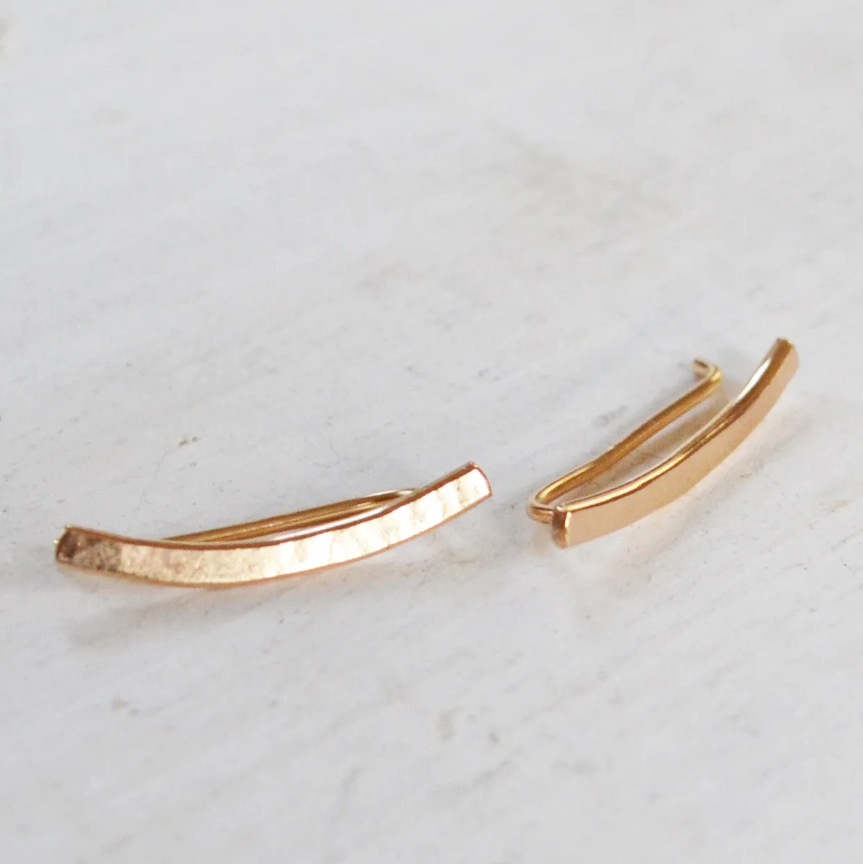 The Mini Minimalist Ear Climber, Gold, Rose Gold, and Sterling