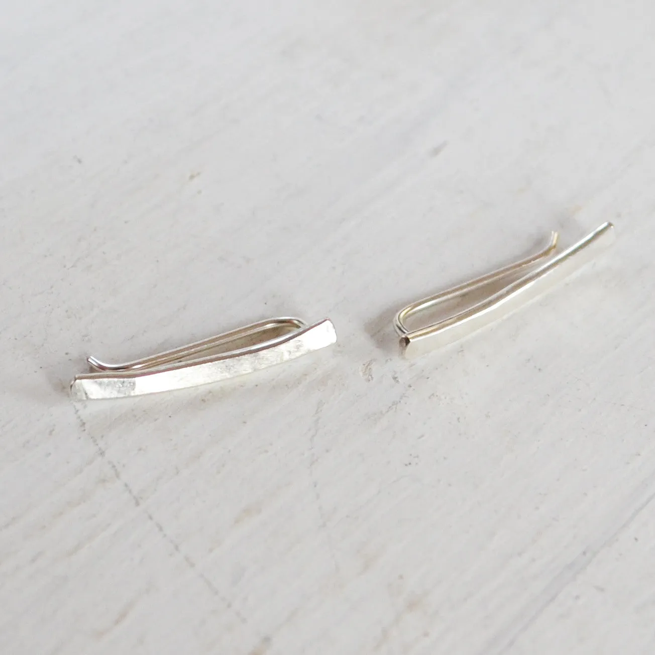 The Mini Minimalist Ear Climber, Gold, Rose Gold, and Sterling