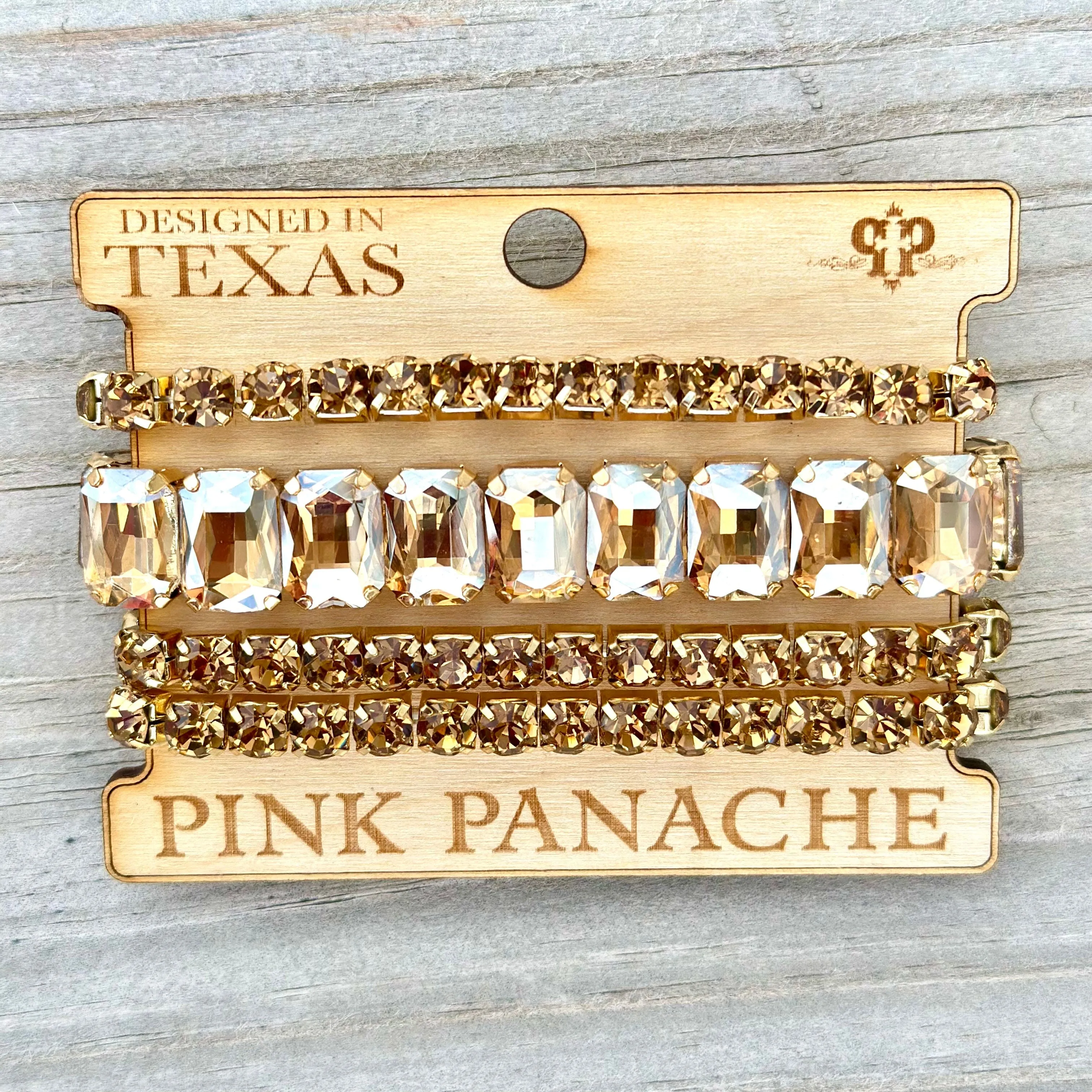 The  Pink Panache New Gold Amber Stack Bracelet Set