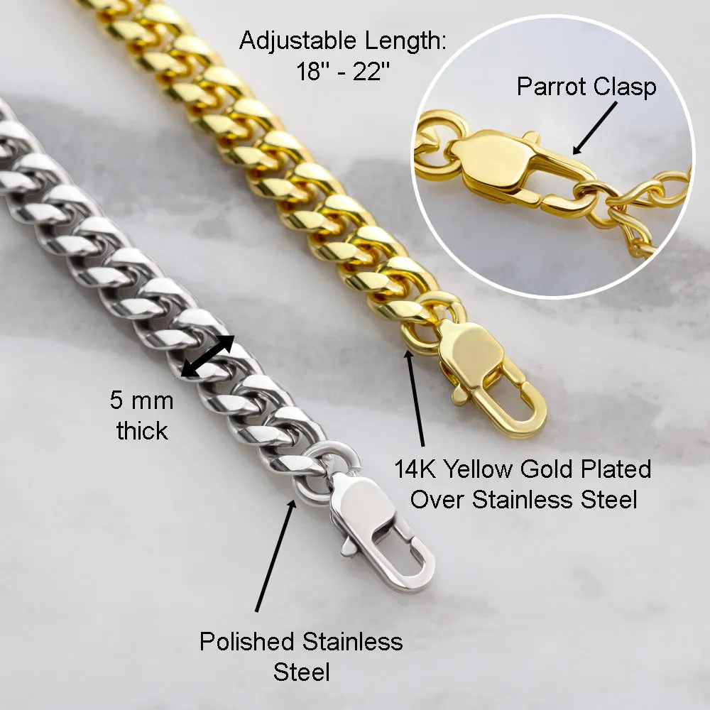 To My Boyfriend Gift You Complete Me Cuban Link Chain Necklace