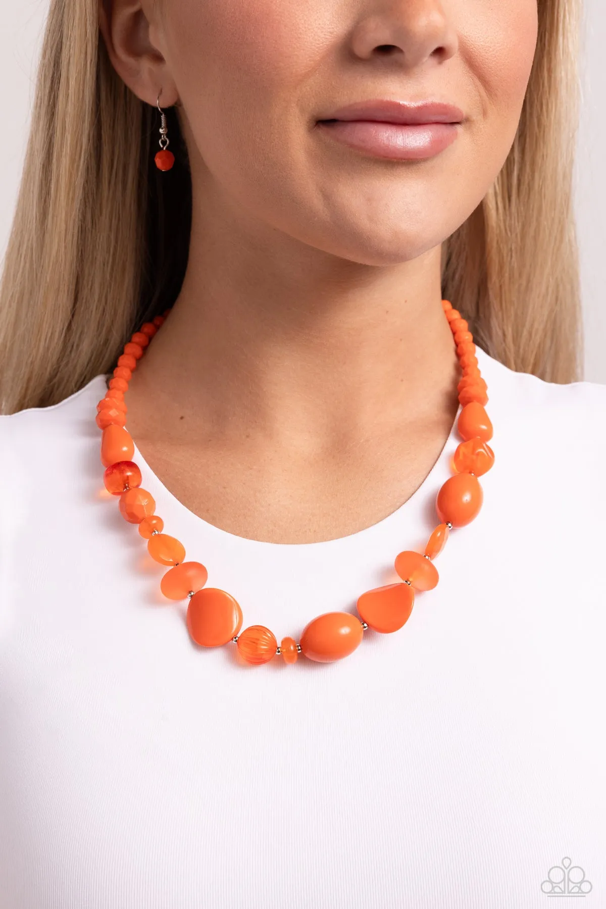 Tropical Tsunami - Orange Necklace