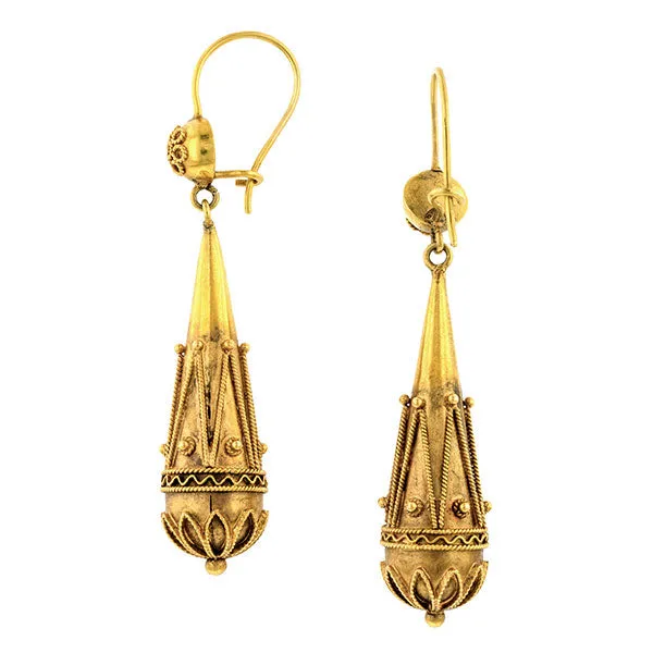 Vintage Etruscan Revival Style Earrings