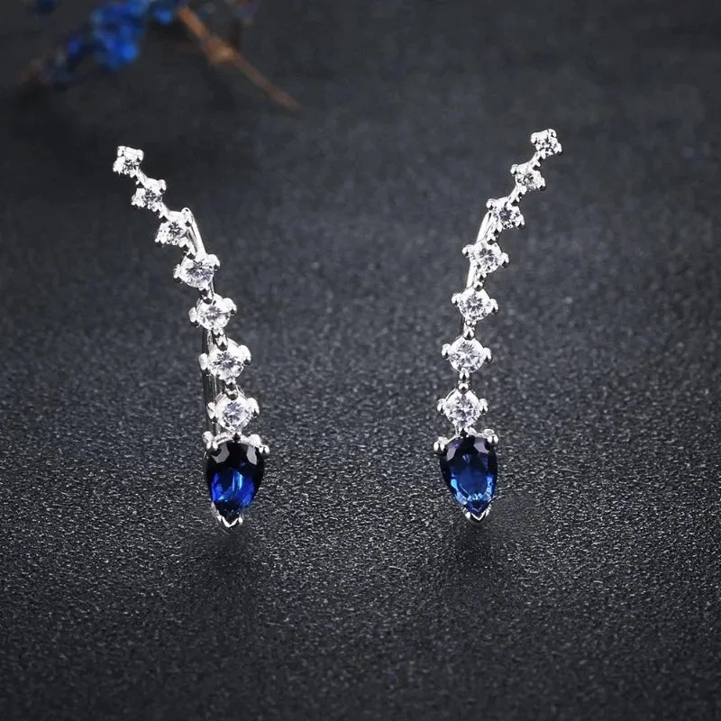 Water Drop Shape Cubic Zirconia Clip Earrings