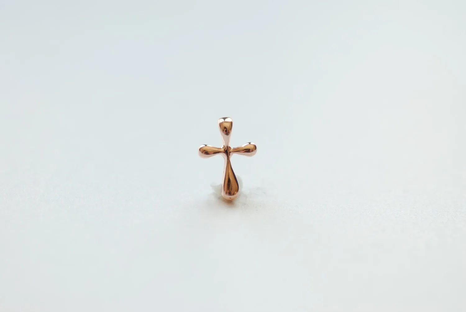 Wholesale Vermeil Rose Gold Cross Charm Pendant- 18k gold plated over Sterling Silver Cross Charm, Rose Gold Cross, Gold Cross Beads , 182