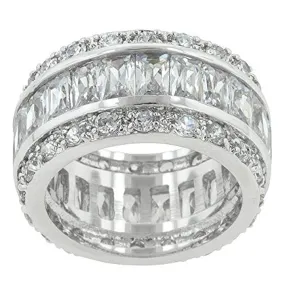 WildKlass Triple Row White Zircon Eternity Ring