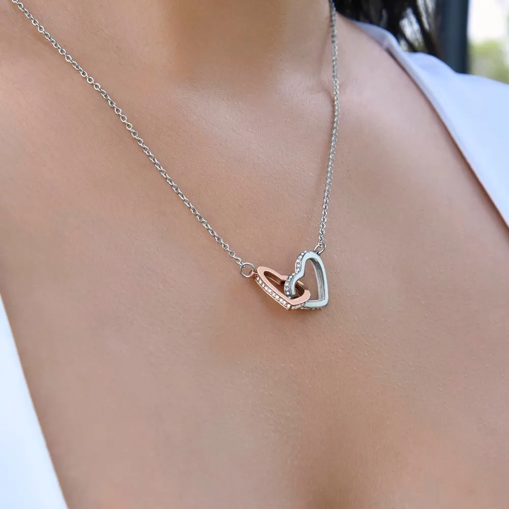 You are my Miracle To Daughter From Dad Interlocking Heart Necklace