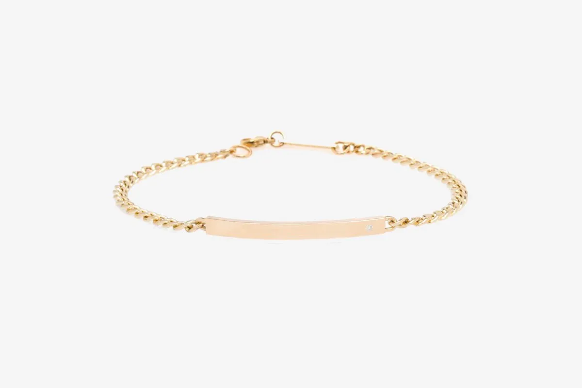 Zoe Chicco 14k ID Bar Curb Chain Bracelet